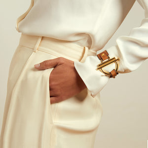 Pulsera Amanecer Cuero - Bañado en Oro · Cuero