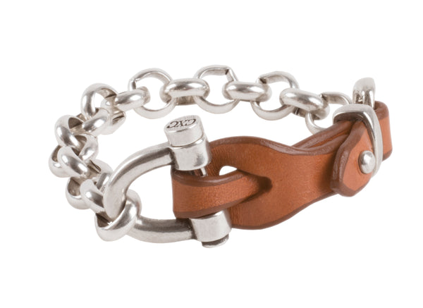 Pulsera Cadena Cuero