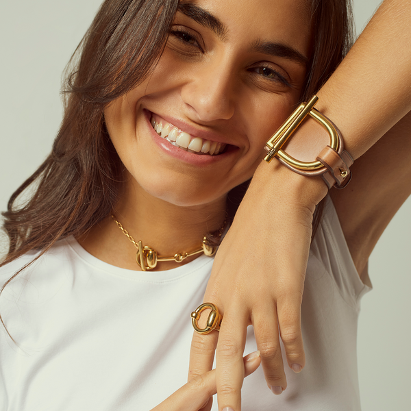 Pulsera Estribo Cuero