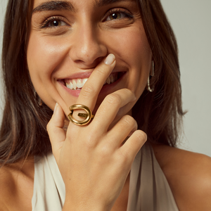 Anillo Gota - Bañado en Oro