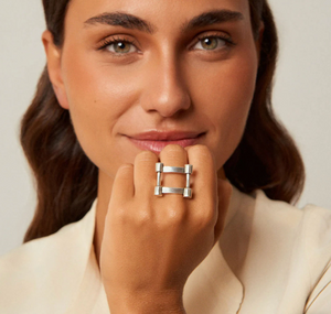 Anillo Hidalgo - Bañado en Plata