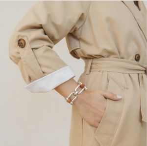 Pulsera Grillete Doble - Bañado en Plata