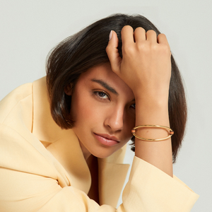 Pulsera Óvalo Oro - Bañado en Oro · Cuero