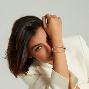 Pulsera Óvalo Plata - Bañado en Plata · Cuero