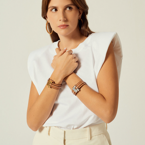 Pulsera Toledo Cuero - Bañado en Plata · Cuero